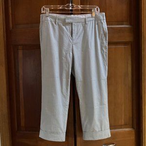 Gray Pinstriped Cropped Pants with Cuffs - Low waist - Brand is G1Boy - Large
